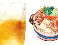 illustrations for KIRIN(beer company)'s ads (2017-2018)