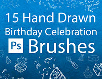 15 Hand Drawn Birthday Celebration Brushes
