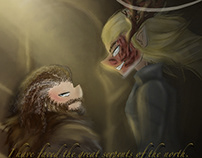 The hobbit Thranduil and Thorin fan art
