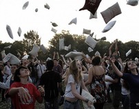Pillow fight in Buenos Aires