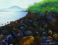 Landscape oil color paint on canvas 45 x 30 cm 2013