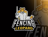 Fencing Leopard Sport Logo Template