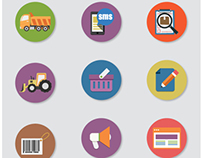 69 Flat Icons Set - Business and Web Services Icon