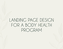 landing page design for a body health program