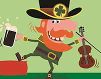 St. Patrick's Day illustrated flyer with Paddy