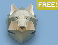 Free 2D Template of Wolf's Head