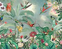 Wallpaper Birds in paradise. Size 405*270cm, 150 dpi