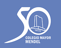 Logotipo 50 aniversario Colegio Mayor Mendel