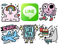 Line Stickers - A Friendly Mutant Family