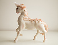 Sculpture of Fantasy Dragon-Unicorn