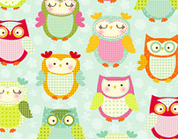Cute Owls Novelty Fabric