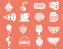 dripping food icons collection