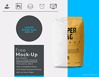 Paper sack bag free mockup | Designertale