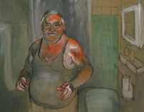 In the bathroom, 2011, 100x70 cm, oil on canvas