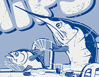 Fish n Chips apparel design illustration