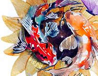 Watercolor koi fish Adobefresco