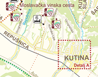 Tourist map of Kutina ( Town in Croatia )