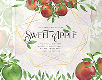 Watercolor Sweet apple art set!