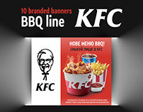KFC branded banners BBQ line