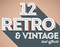 12 Various 3D Retro & Vintage Text Effects Pack