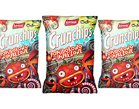 Projekt graficzny paczki chipsów Crunchips