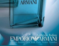 Emporio Armani Italian Cologne 3D Bottle Print Ad