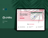 Chillio landing page design UX/UI Case