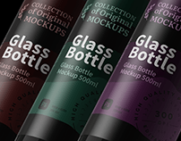 Three Glass Bottle Mockup