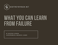 What can you Learn from Failure by Geoffrey Byruch