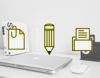 Office outline icon set