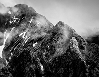 Bavarian Mountains in Greyscale