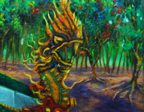 Landscape oil color paint on canvas 40 x 60 cm 2014