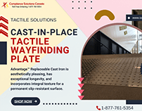 Cast-In-Place Tactile Wayfinding Plate