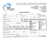 Podiatry Patient Form