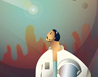 Retro Space Oddity Poster