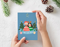 Bespoke Couple Christmas Digital Illustration