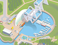 Visitor map for the Falkirk Wheel