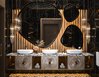 Luxury guest bathroom design in Ksa