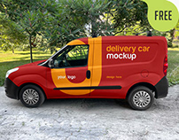 Free Delivery Car Mockup