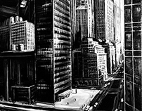 "New York". Acrylic painting