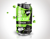 Free Soda Can Mock-Up