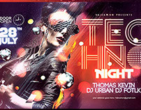 Techno Night Party Flyer