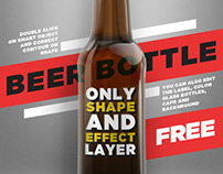 Beer shape bottle mock-up