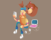 LINE stickers: HIPSTER & BEAR
