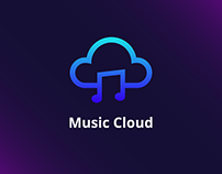 Music Cloud Logo Design ( Abstract Music + Cloud )