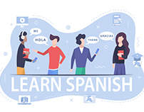 Learning the Spanish Language Free Illustration