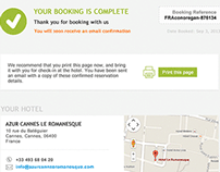 Hotel booking confirmation page