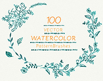 Watercolor vector pattern brushes