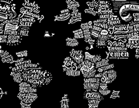 World Map Lettering Illustration