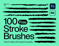 Free 100 Stroke Paint Photoshop Brushes